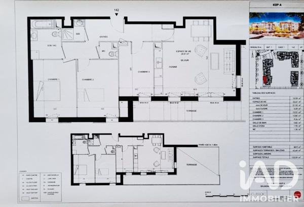 Appartement à vendre 4 pièces 80,9 m² Trappes