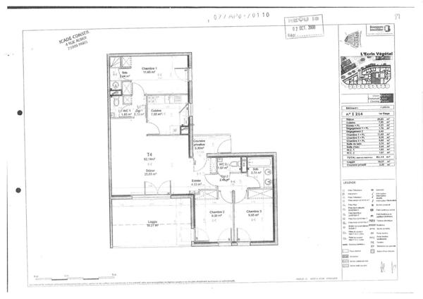 BLAGNAC 31700 PROCHE TRAMWAY Agréable T4 Récent de 82.14m² terrasse de 18.27m², Suite parentale , parking sous sol
