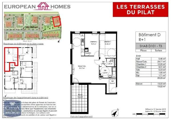Appartement à louer 3 pièces 65.29m²