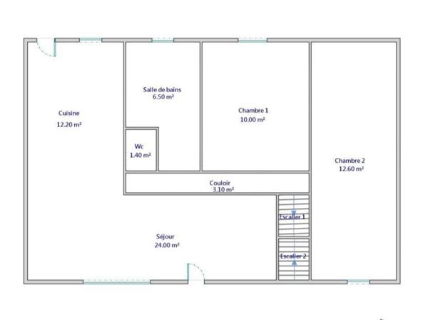 Maison 95 m² - vivable de plain-pied - sous-sol complet - jardin.