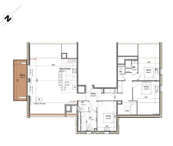 Morzine, Appartement 3 Chambres -  112 m² à vendre