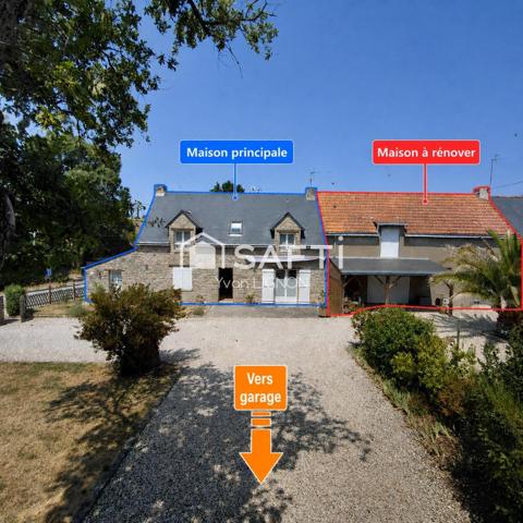 109 m² habitables + environ 140 m² à aménager + garage 42 m² + espace aménagé d'environ 30 m² au-dessus
