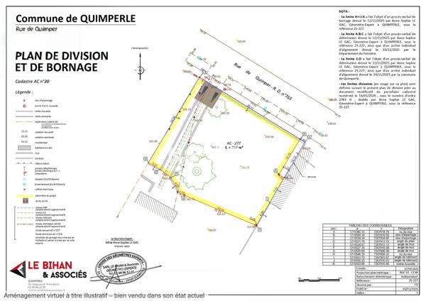 QUIMPERLE - Terrain VIABILISÉ à bâtir de 759m² proche ville et écoles, libre de constructeur