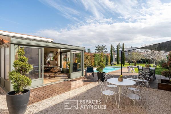 Maison de ville avec jardin et piscine en plein coeur de Villefranche sur Saône