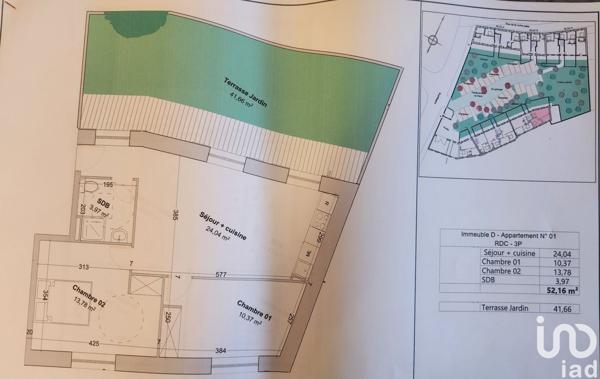 Appartement 3 pièces de 52 m² à Étampes (91150)