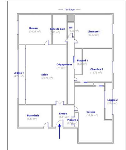 Appartement  4 pièce(s) 118 m2 vue mer, jardin partagé, box de garage