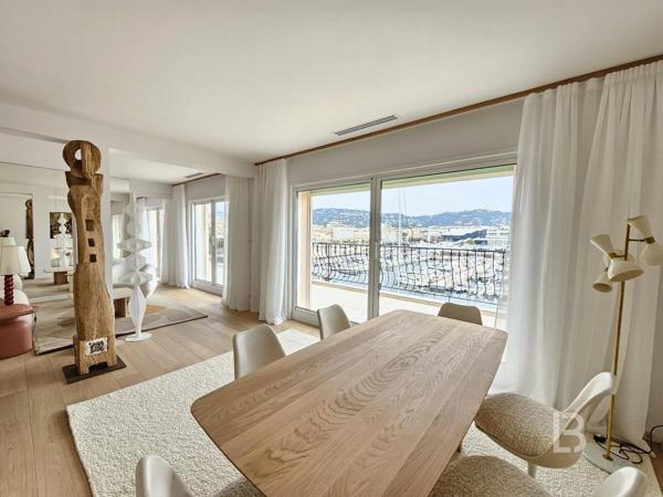 A vendre à Cannes, bel appartement en dernier étage avec vue sur le Port