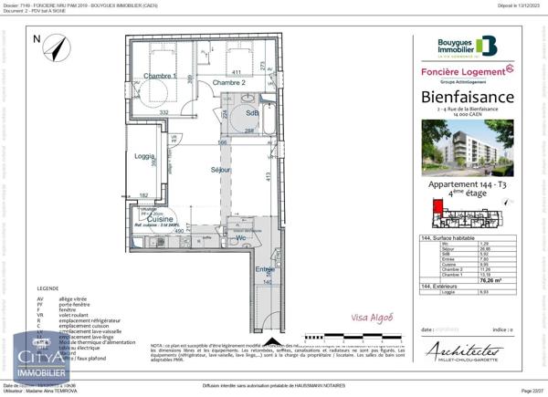 Appartement à louer 3 pièces 76.26m² Caen (14000)