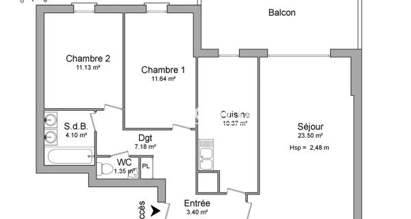 Location Appartement 3 pièces 72.67 m² - Metz 57070