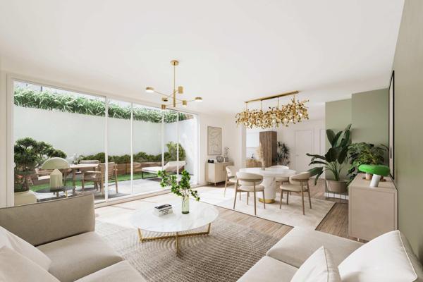 Appartement neuf en Duplex de 95 m2, 2 chambres, cour anglaise et place de parking