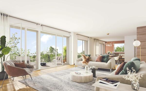 Appartement neuf en Duplex de 95 m2, 2 chambres, cour anglaise et place de parking