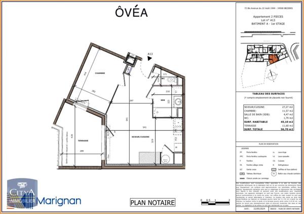 Appartement à louer 2 pièces 45.1m² Béziers (34500)