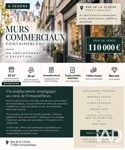 Murs commerciaux  à vendre 33 m² Fontainebleau