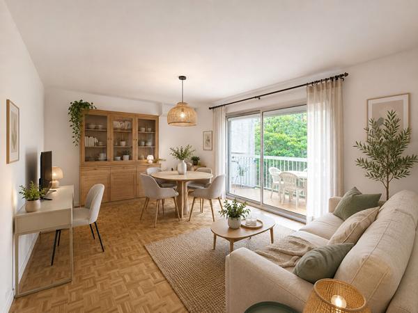 Appartement Marseille/La Valentine 2 pièces 51 m2 avec balcon côté jardin, dernier étage, cave et parking en supplément