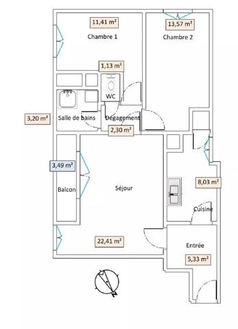 Location Appartement 3 pièces 67 m2 à Asnières-sur-Seine