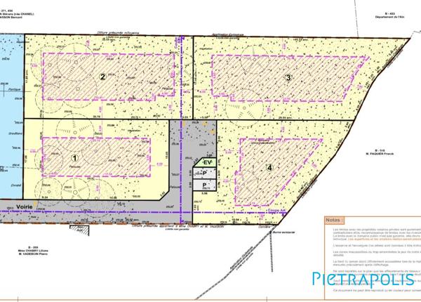 TERRAIN N°3 de 684m2 CONSTRUCTIBLE - centre SAINT TRIVIER S/MOIGNANS