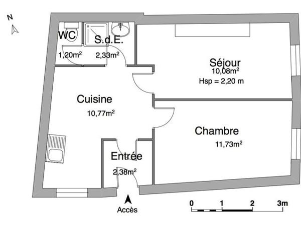 Location Appartement 2 pièces 38.5 m² - 4 RUE ANCIEN HOPITAL Thionville 57100