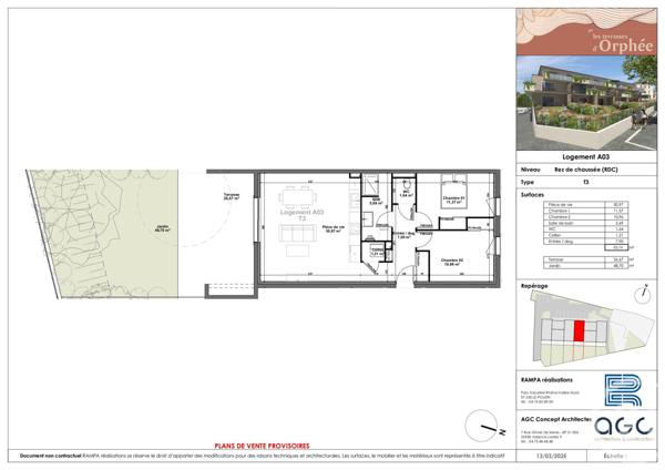 Appartement T3 à vendre  3 pièces - 69,74 m2 SAUZET - 26