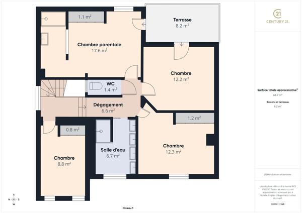 Maison à vendre  6 pièces - 135 m 2   MARLY  - 57