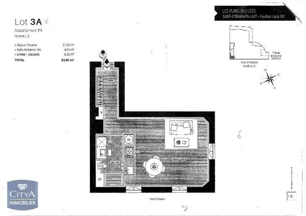 Appartement à louer 1 pièce 33.9m² Saint-Germain-en-Laye (78100)