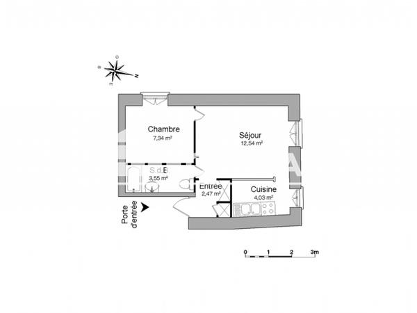 Location Appartement meublé 2 pièces 29.93 m² - 15 RUE CADROIN Bordeaux 33000