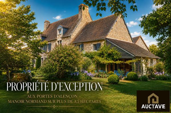 Manoir de caractère à Alençon sur 3.5 hectares, fenêtres à meneaux, maison d'amis, 6 chambres , Alencon