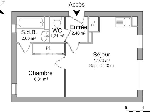 Location Appartement 2 pièces 32.65 m² - RUE DU SARRAT Leguevin 31490