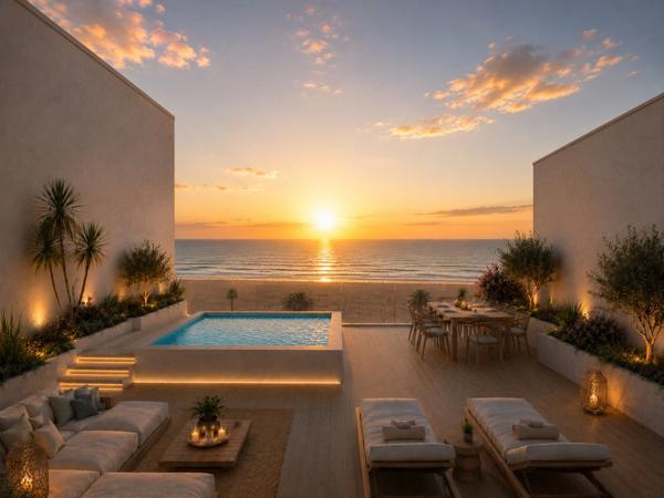 Canet-en-Roussillon – Rooftop d’exception en première ligne avec vue mer, piscine privée et 160 m² de rooftop