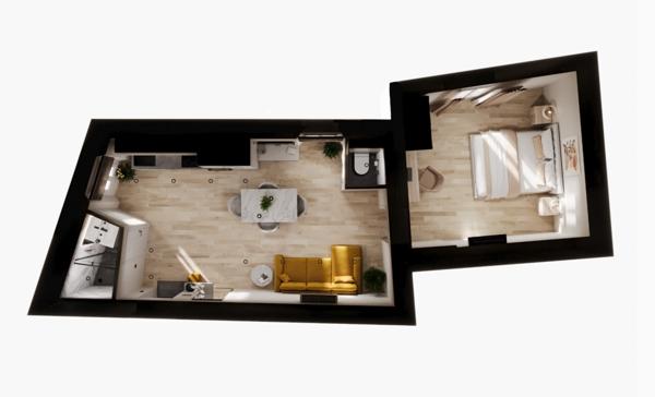 Appartement T2 à créer entièrement  38  m² sur Château Arnoux idéal investisseur