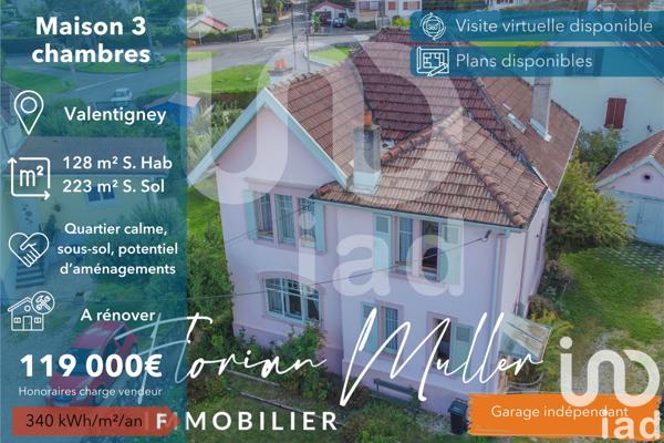 Maison à vendre 6 pièces 128 m² Valentigney