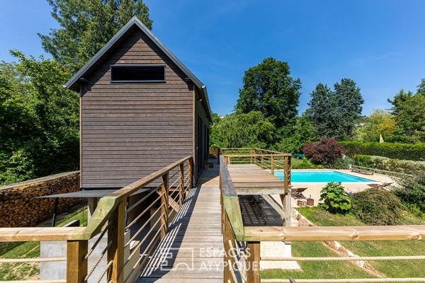 Maison sur île privée avec dépendance d’architecte, piscine et ponton privatif