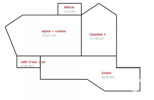 Appartement 2 pièces de 34 m² à Rueil-Malmaison (92500)