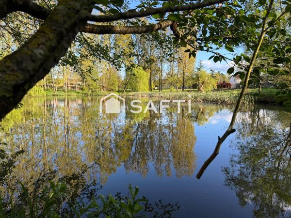 Pavillon 3 chambres, étang avec mobil-home