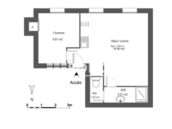 Location Studio 27.4 m² - 4B RUE DU DOCTEUR LACAZE Montauban 82000