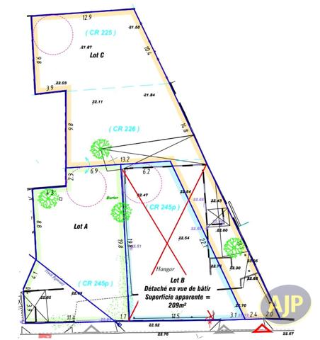 Terrains à vendre Merignac : surface de 209 m2 à 213 000€ - AJP Immobilier Le Bouscat