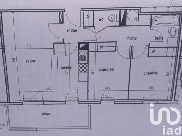 Appartement à vendre 3 pièces 62 m² Fléac