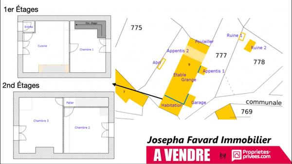 Grange de 192 m² à rénover avec  terrain 14 260 m²  à Treignac