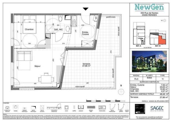 Appartement 2 pièces - 35000 Rennes