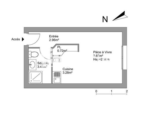 Location Studio 20.03 m² - 80/82 RUE DE LA BECHADE Bordeaux 33000
