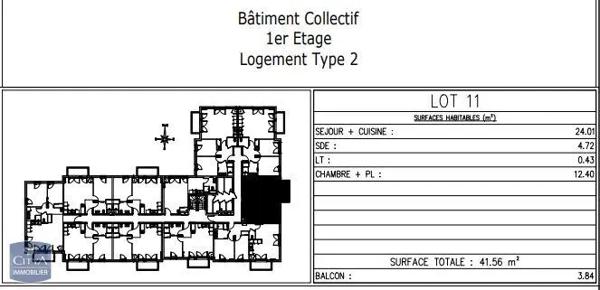 Appartement à louer 2 pièces 41.56m² Ouistreham (14150)