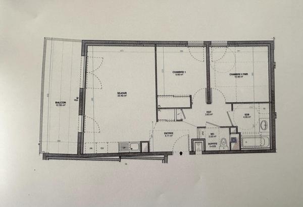 Appartement 58m2 + Terrasse 12m2 + Garage
