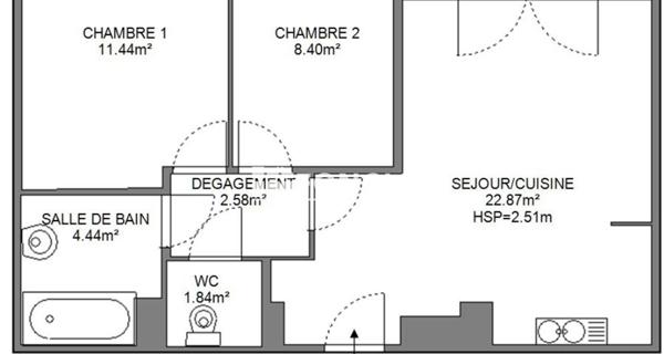 Location Appartement 3 pièces 51.58 m² - Corbeil-essonnes 91100