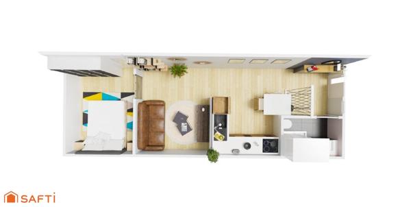 Appartement 2 pièces avec stationnement proche frontière !