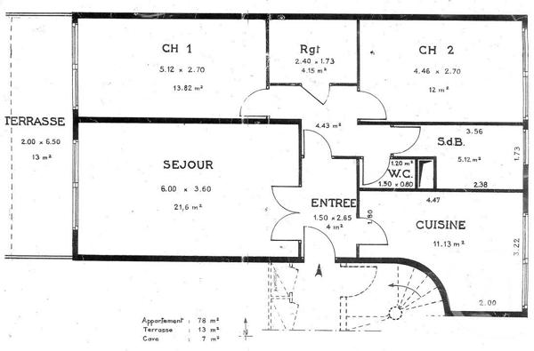 Appartement F3 à vendre  3 pièces - 78 m2 MONTPELLIER - 34