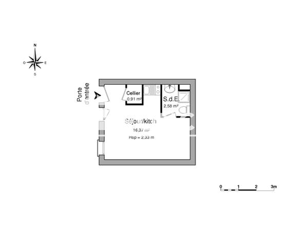 Location Studio meublé 19.86 m² - 13 RUE ANDRE GABARET La Rochelle 17000