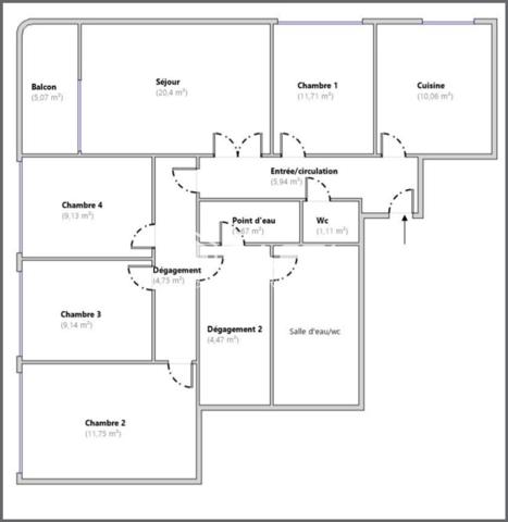 Appartement lumineux et spacieux.