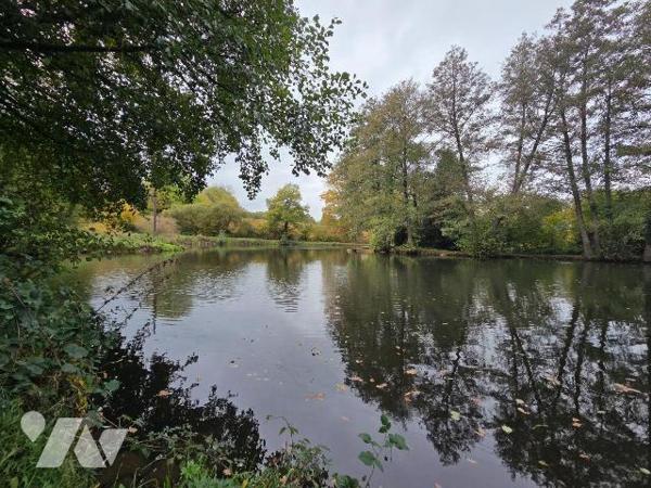 10 min. VILLAINES-LA-JUHEL (53), au calme, un terrain de loisirs sur lequel un plan d'eau d'une...