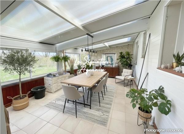 PLAIN-PIED 105M² 3 CHAMBRES, VERANDA ET DOUBLE GARAGE DE 70M² SUR PARCELLE DE 1858M²