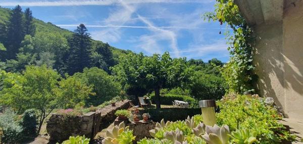 Maison de village en pierre – Serviès (commune d’Avène) – 100 m² – Terrasses et jardin.