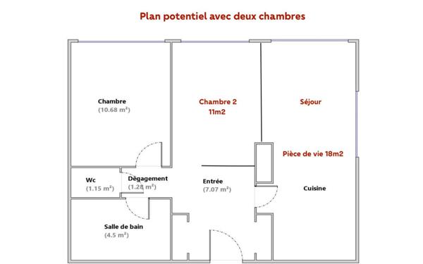 Appartement à vendre    3 pièces • 53,16 m2 Lyon 6